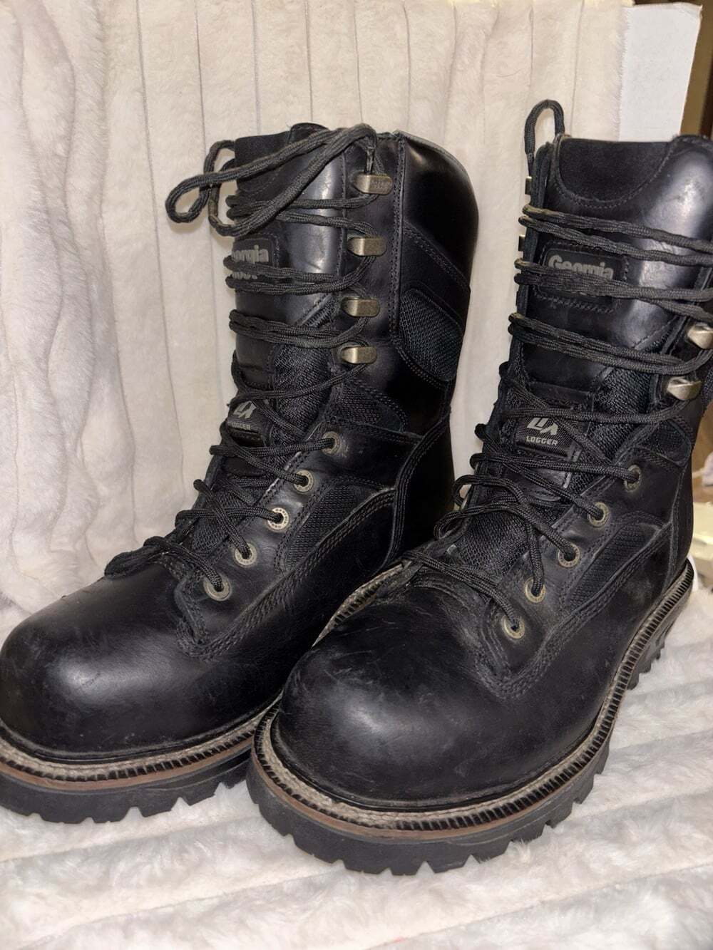 Georgia Boot LA Logger Waterproof Black Work Boots EH Mens 8M GB00619 Comp Toe - Picture 2 of 8